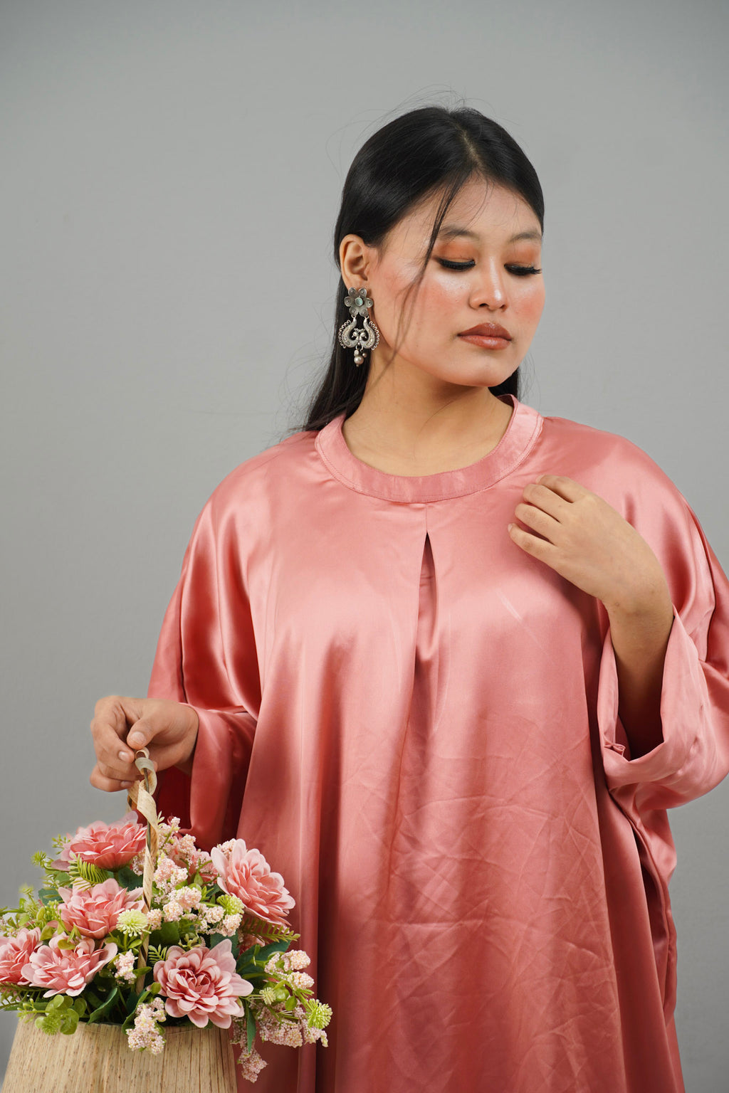 Rose Pink Satin Co-ord Set